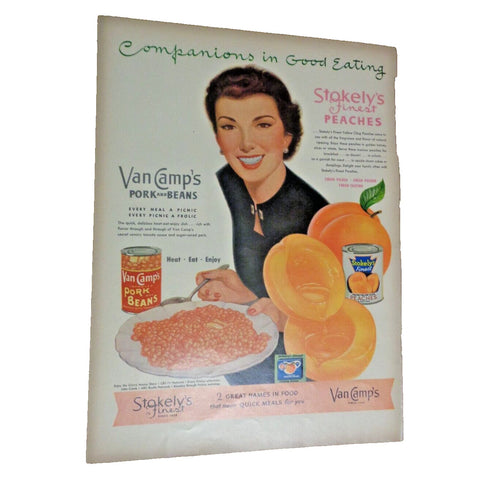 Vintage Print Ad -1952 for Van Camp's Pork and Beans and Parke,Davis & Co.
