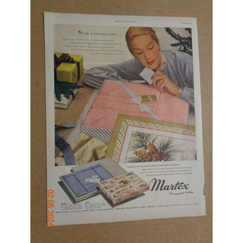 Vintage Print Ad -1948 for Martex Bath Towels