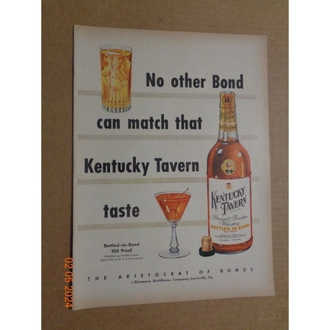 Vintage Print Ad -1951 for Kentucky Tavern Bourbon