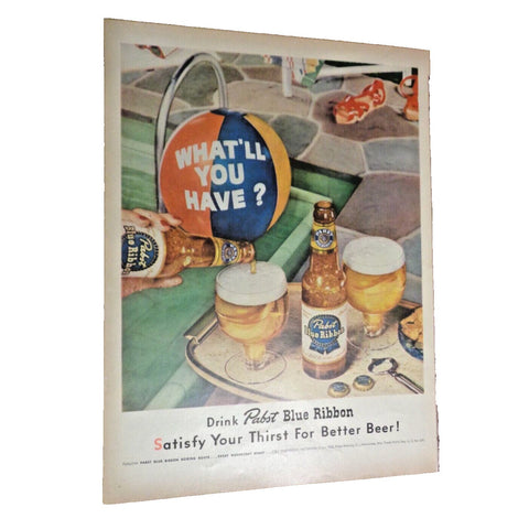 Vintage Print Ad -1952 for Pabst Blue Ribbon Beer and Campbell's Soup