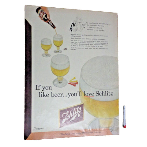 Vintage Print Ad -1952 for Schlitz Beer and Campbell's Soup