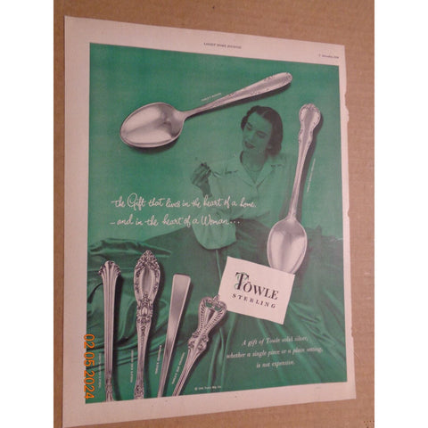 Vintage Print Ad -1948 for Towle Sterling Silverware