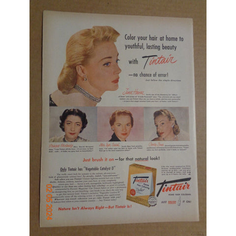 Vintage Print Ad -1951 for Tintair Hair Coloring
