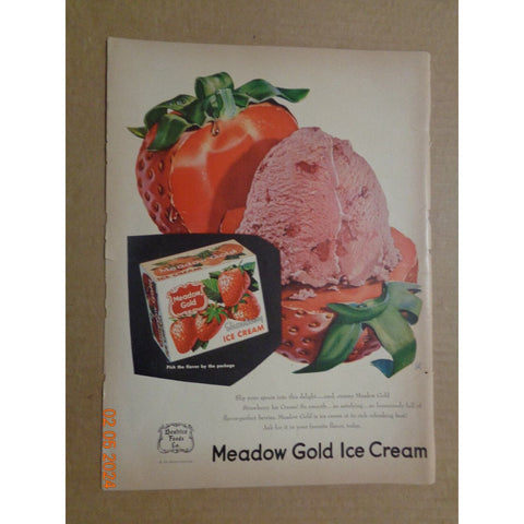 Vintage Print Ad -1951 for Meadow Gold Ice Cream and Westinghouse Food Crafter