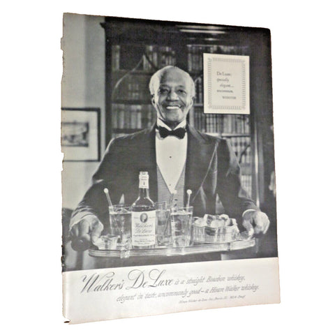 Vintage Print Ad -1952 for Walker's DeLuxe Bourbon and Cole of California