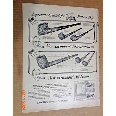 Vintage Print Ad -1952 for Kaywoodie Pipes