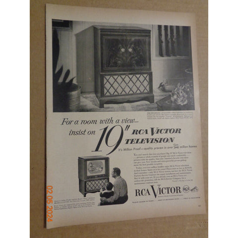 Vintage Print Ad -1951 for RCA Victor 19" Television