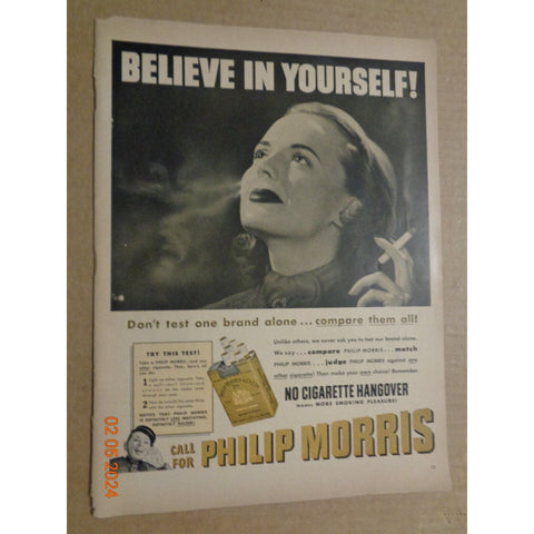Vintage Print Ad -1951 for Philip Morris Cigarettes and Nesbitt's