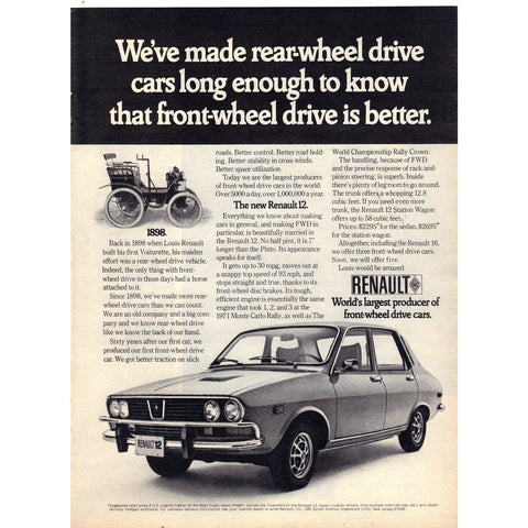 Vintage 1972 Renault 12 and STP Print Ad