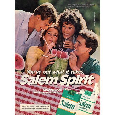 Vintage 1984 Salem Cigarettes Print Ad
