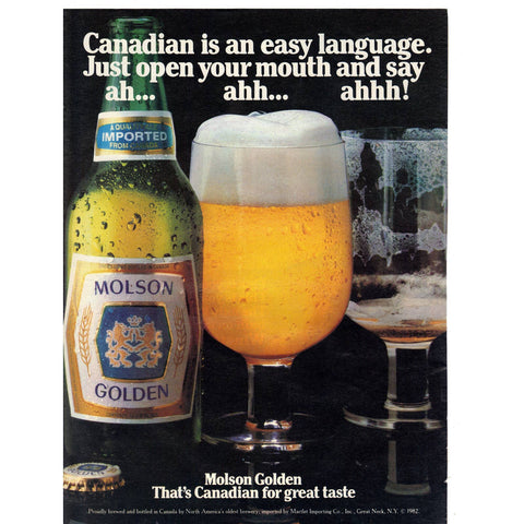 Vintage 1982 Molson Golden and Winston Cigarettes Print Ad
