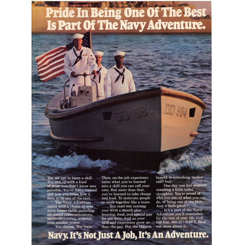 Vintage 1984 Navy Recruitment Print Ad