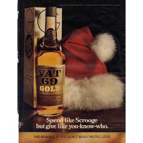 Vintage 1977 Vat 69 Gold Scotch Print Ad