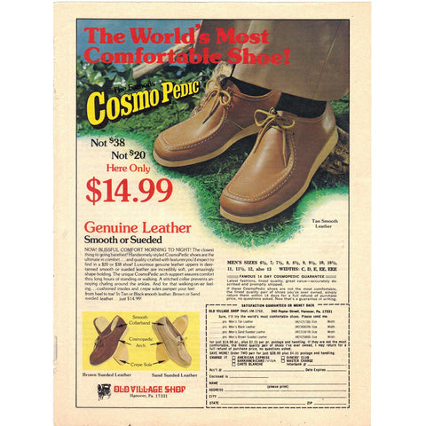 Vintage 1979 Print Ad for Cosmo Pedic Shoes