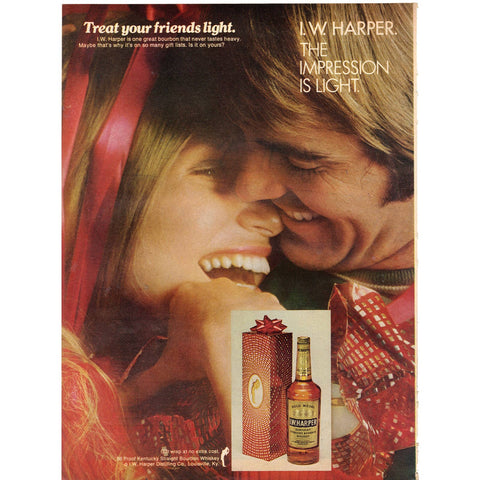 Vintage 1971 Print Ad for I.W. Harper Bourbon