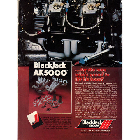 Vintage 1984 Print Ad for Blackjack Headers