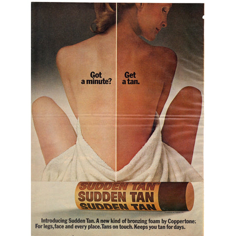 Vintage 1973 Coppertone Sudden Tan Print Ad