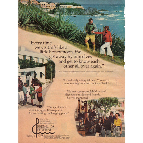 Vintage 1977 Print Ad for Bermuda Festival 1978