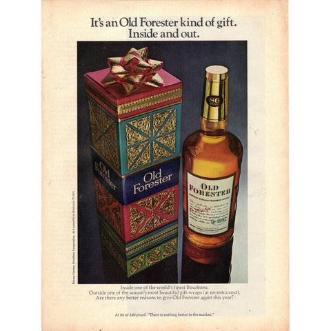 Vintage 1971 Print Ad for Old Forester Bourbon