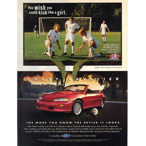 Vintage 1999 Print Ad for Chevy Cavalier
