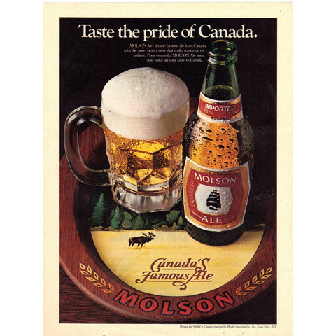 Vintage 1980 Print Ad for Molson Ale and AC Spark plugs