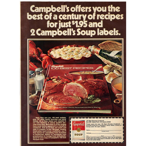 Vintage 1970 Print Ad for Campbell's Soup