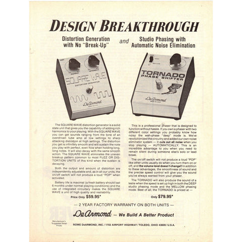 Vintage 1977 Print Ad for Square Wave Distortion Generator