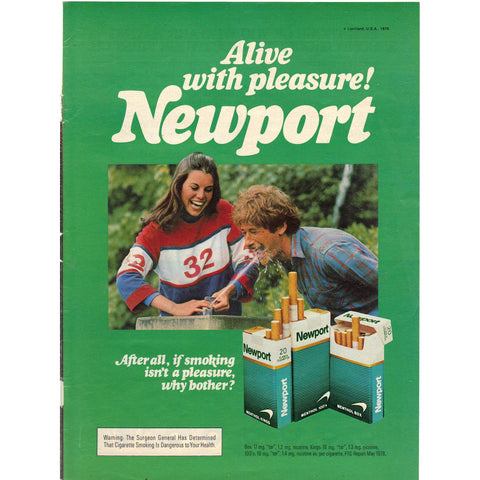 Vintage 1979 Print Ad for Newport Cigarettes and Cobra CB Radios