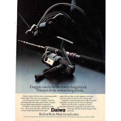 Vintage 1982 Print Ad for Daiwa Rods and Reels