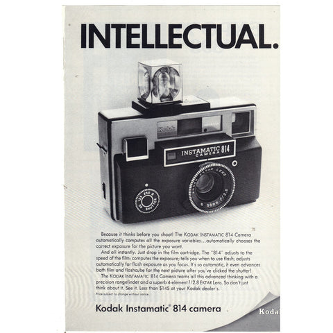 Vintage Print Ad - 1969 for Kodak Instamatic 814 Camera