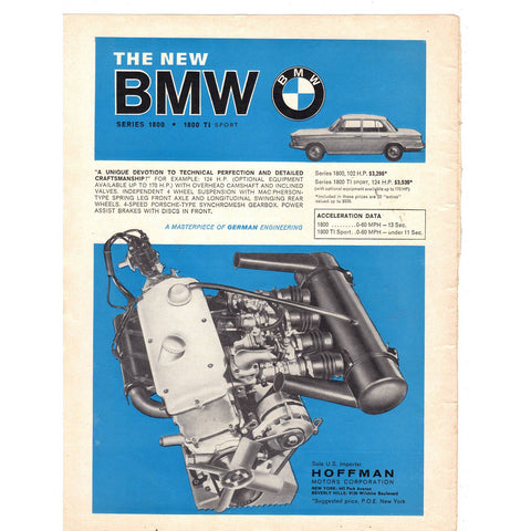 Vintage 1964 BMW Series 1800 Print Ad