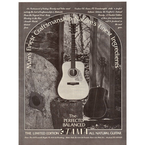Vintage 1977 Print Ad for Tama Guitars