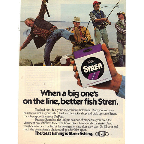 Vintage 1982 Print Ad for Stren Fishing Line