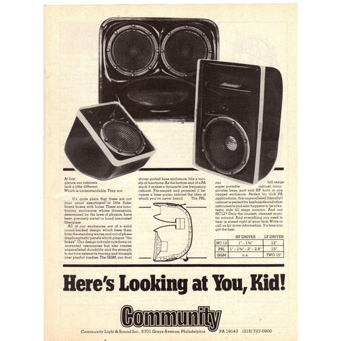 Vintage 1977 Print Ad for Community Light and Sound - Philadelphia