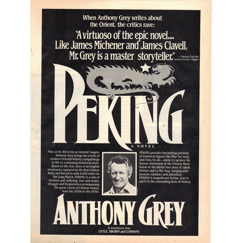 Vintage 1989 Print Ad for Peking by Anthony Grey