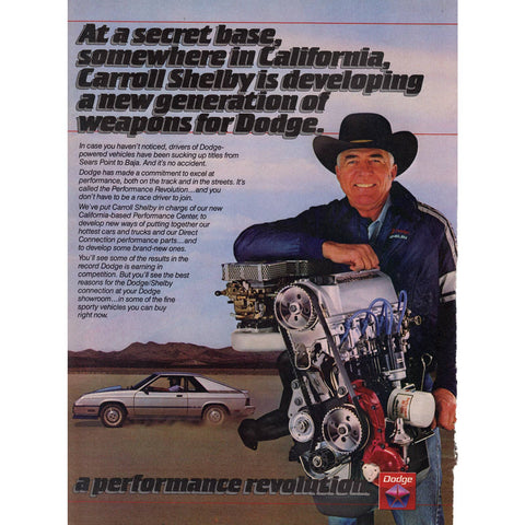Vintage 1984 Dodge Shelby Print Ad