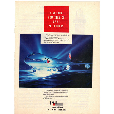 Vintage 1989 Print Ad for JAL - Japan Airlines