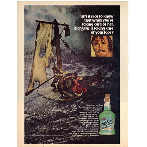 Vintage 1972 Print Ad for High Seas Aftershave