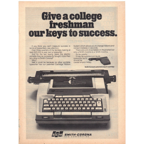 Vintage 1977 Smith-Corona Typewriter Print Ad