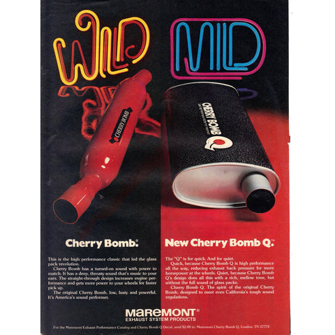 Vintage 1977 Print Ad for Cherry Bomb Mufflers