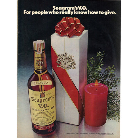 Vintage 1971 Print Ad for Seagram's V.O.
