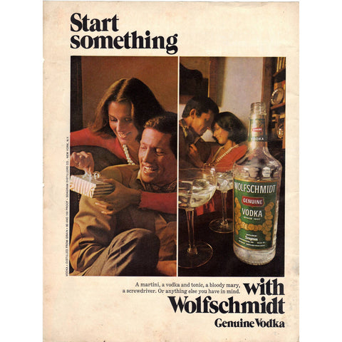 Vintage 1977 Print Ad for Wolfschmidt Vodka