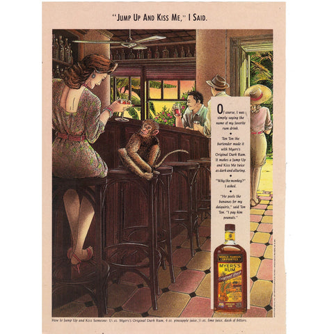 Vintage 1992 Myers's Rum and Crown Royal Print Ad