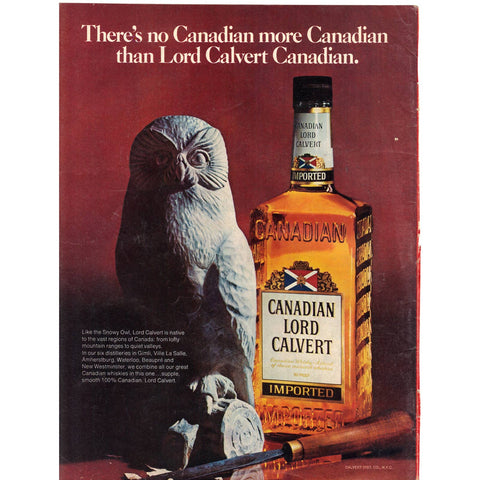 Vintage 1975 Print Ad for Canadian Lord Calvert and More Cigarettes
