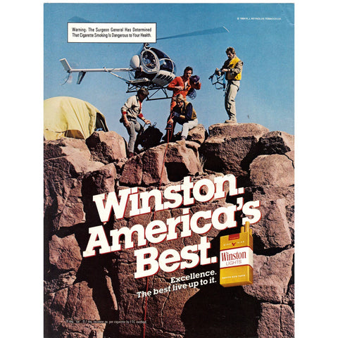 Vintage 1984 Print Ad for Winston Cigarettes