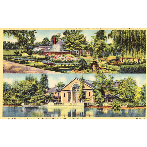Linen Postcard - Multi View Postcard - Zoological Garden - Philadelphia,Pennsylvania
