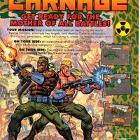 Vintage 1993 Print Ad for Total Carnage- Super NES