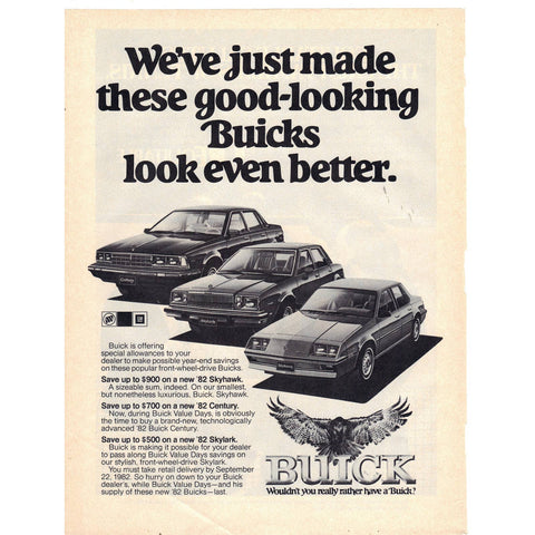 Vintage 1982 Buick Print Ad