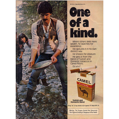 Vintage 1977 Print Ad for Camel Cigarettes