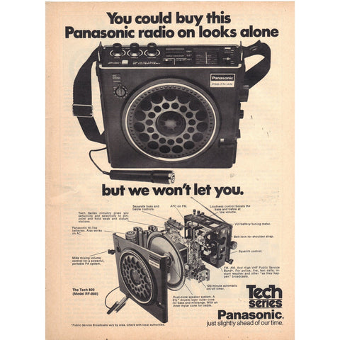 Vintage 1975 Print Ad for Panasonic Tech Series Radio